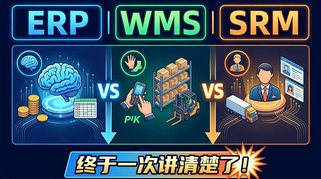 ERP、WMS、SRM到底有什么区别？终于有人一次讲清楚了！