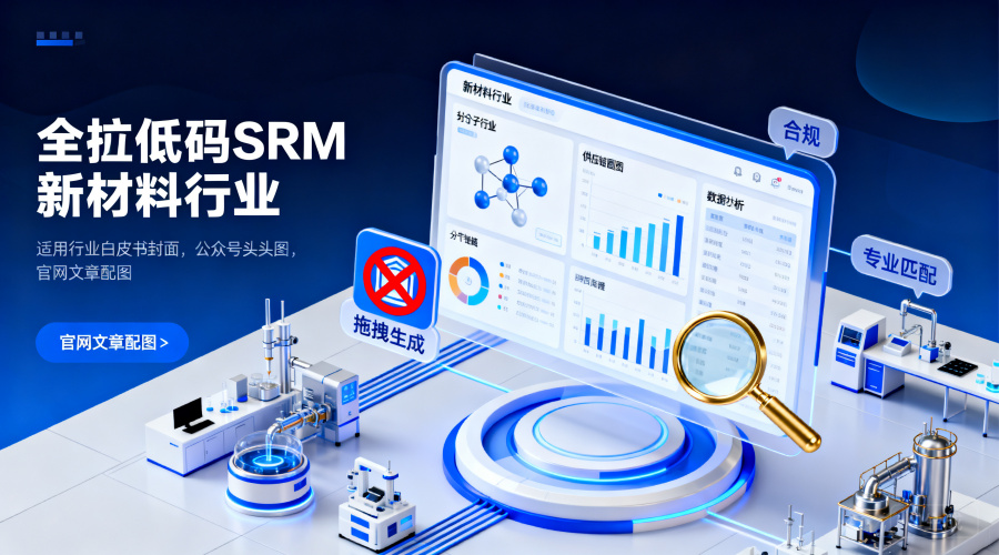新材料行业低代码SRM系统怎么选？别再被&ldquo;拖拽生成&rdquo;忽悠了