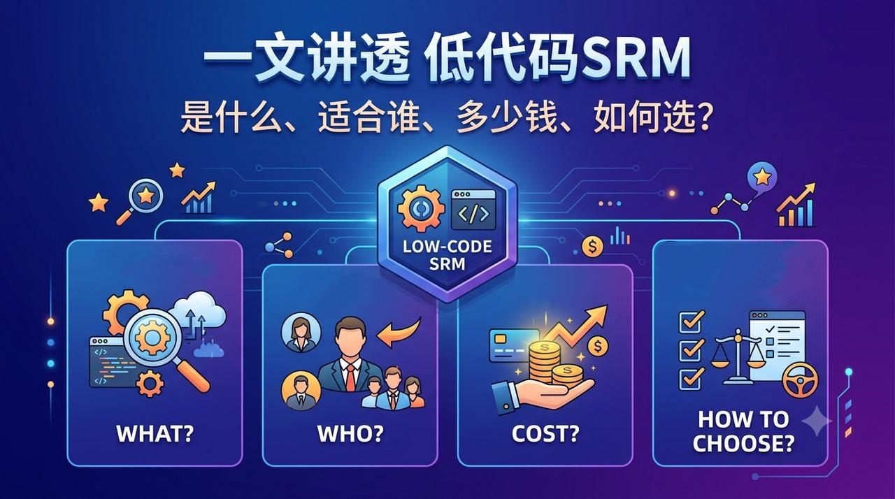 一文讲透低代码SRM：是什么、适合谁、多少钱、如何选？