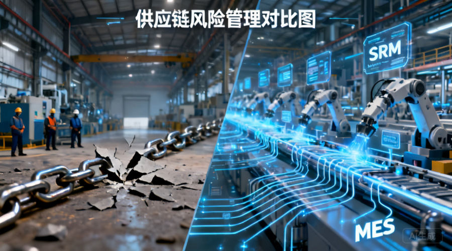 SRM与MES未集成 vs 深度集成，停工待料风险差异