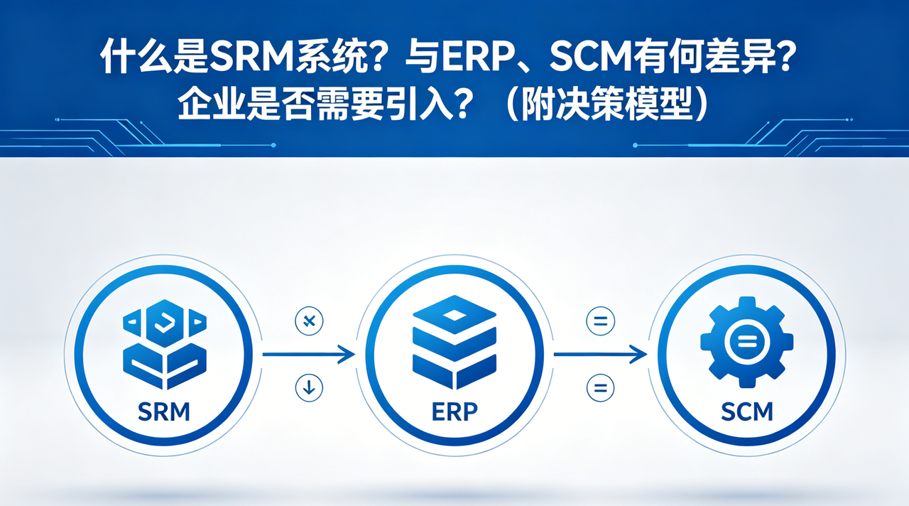 什么是SRM系统？与ERP、SCM有何差异？企业是否需要引入？（附决策模型）
