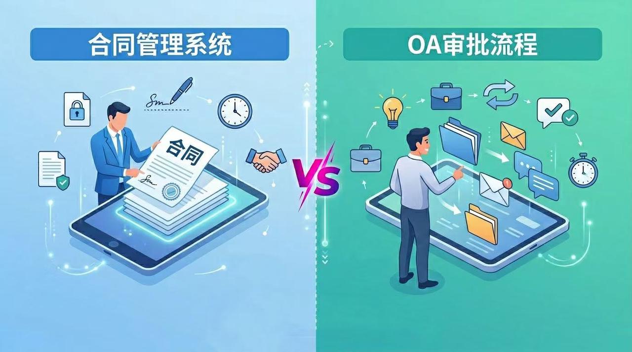 合同管理系统和OA审批有什么区别？很多企业一开始就搞错了